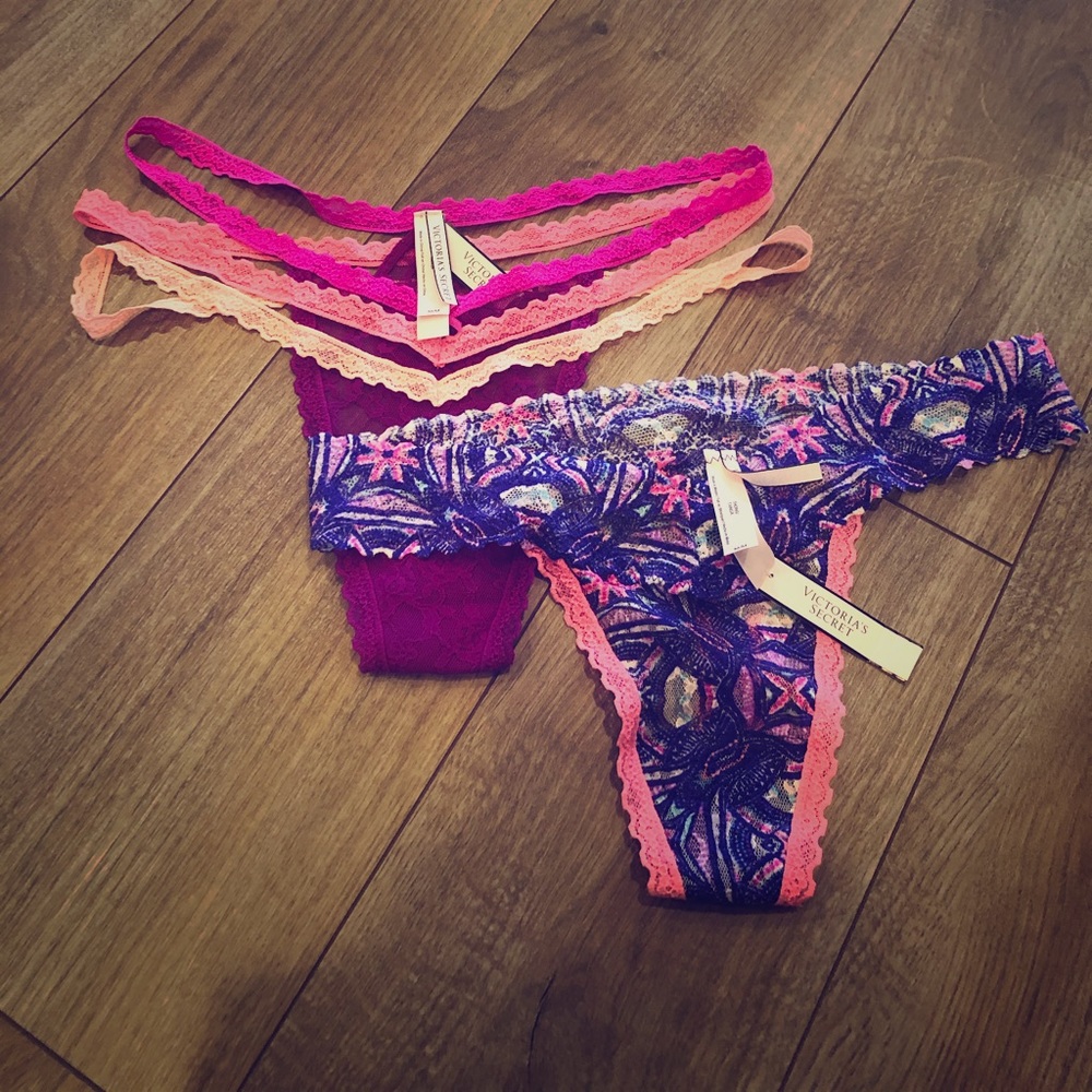 NWT Victoria’s Secret Thong Panties set of 2.